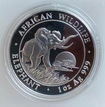 Somalia Elefant 1 Unze Silber 2010 Motiv von 2009 stgl